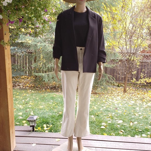 BANANA REPUBLIC, high rise ecru cropped boot jean, size: 30 Long - Picture 7 of 12